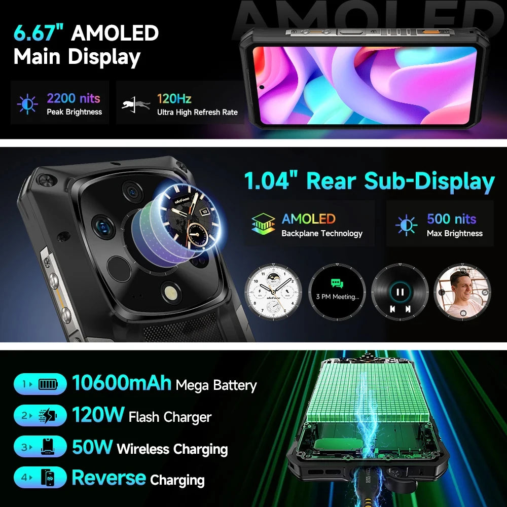 Ulefone Armor 28 Ultra 5G Rugged Smart Phone w AI Thermal Imaging