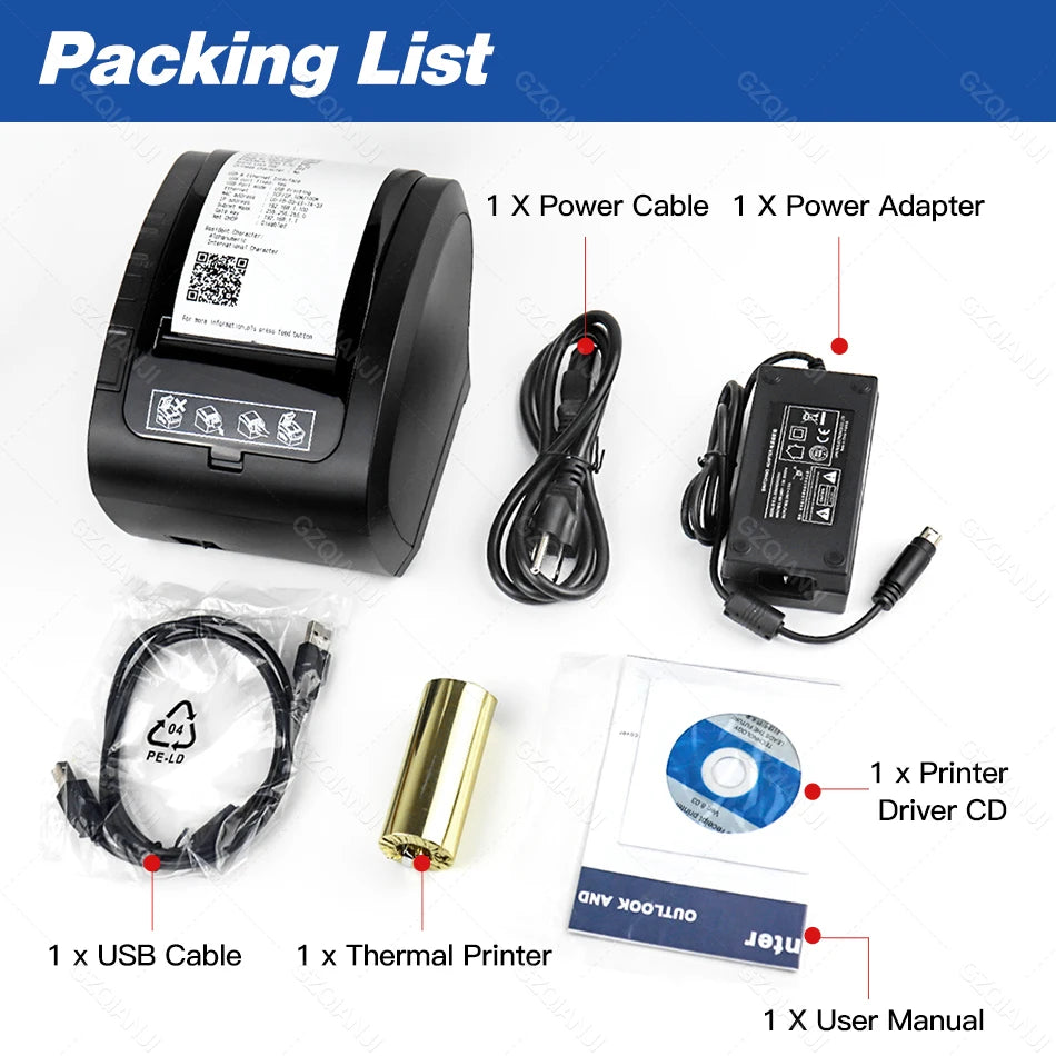 Desktop 80 MM Ethernet / USB Thermal Label Printer for Android/iOS/Windows