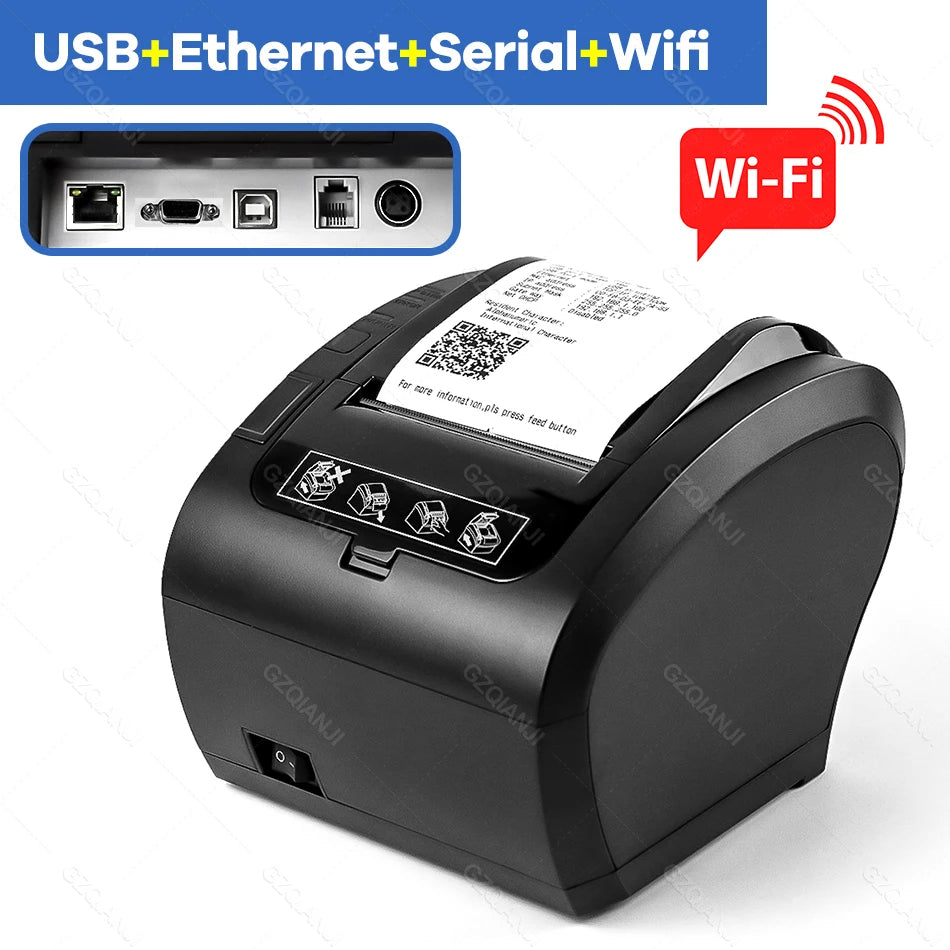 Desktop 80 MM Ethernet / USB Thermal Label Printer for Android/iOS/Windows