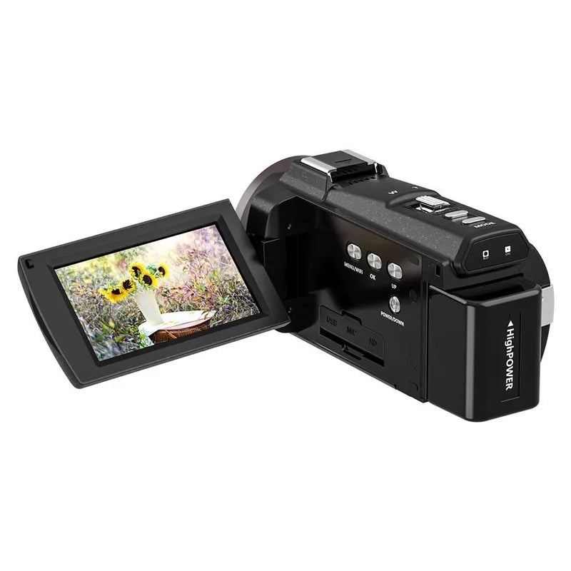 HD 4K Digital Camera, Flip-Out Screen, Electronic Image Stabilization