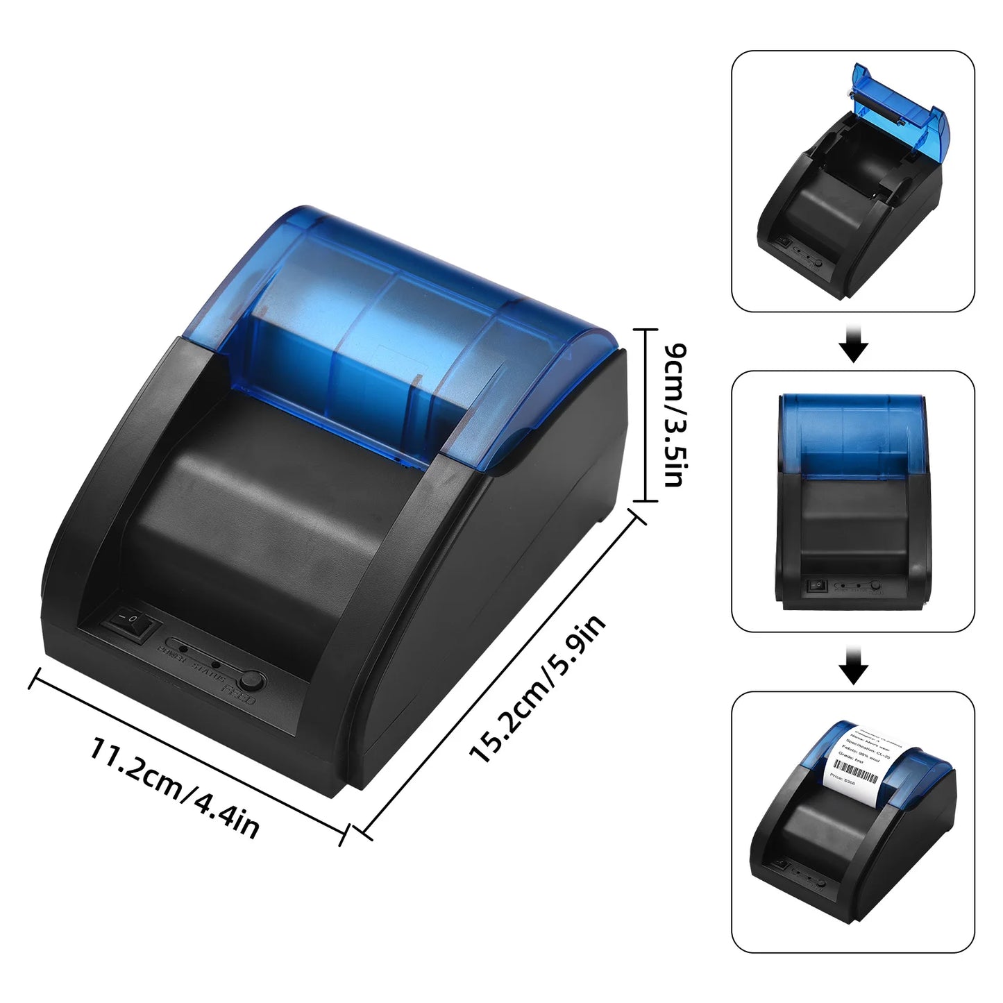 Desktop 58 MM Bluetooth / USB Thermal Label Printer for Android/iOS/Windows
