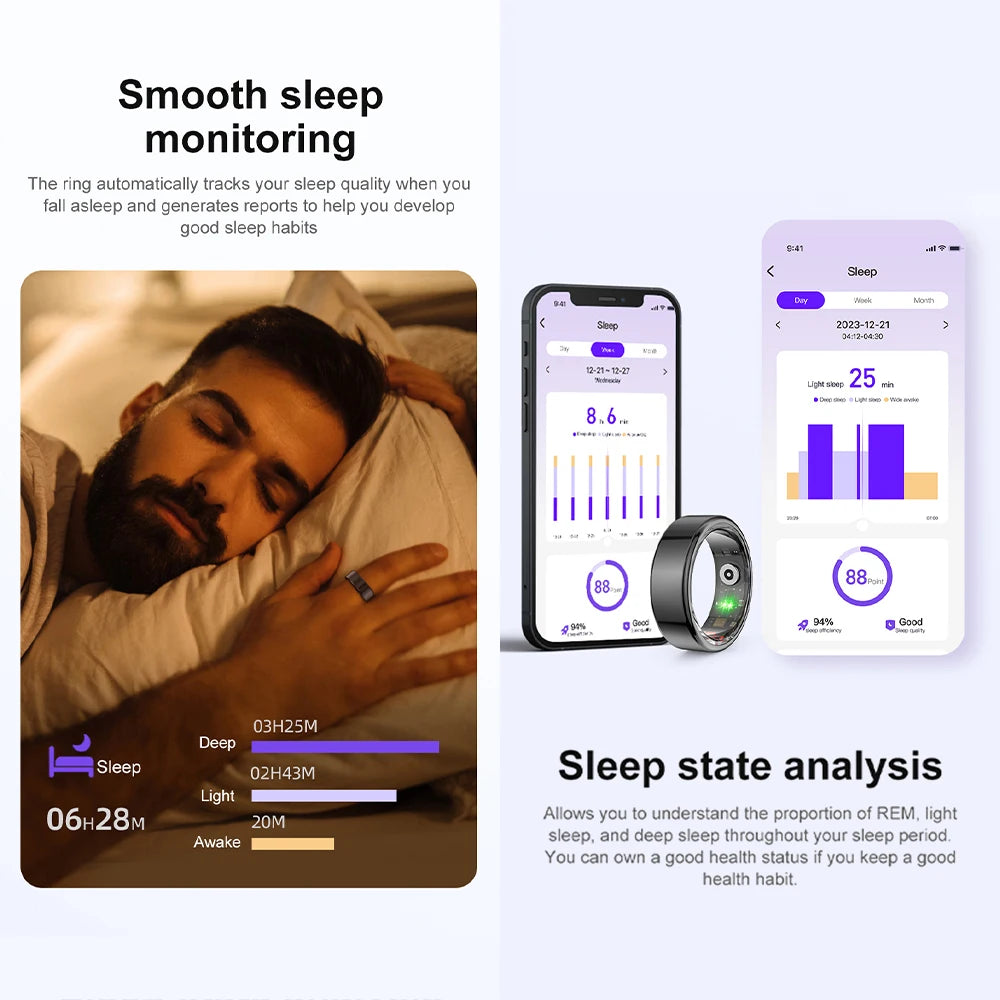 COLMI R02 Titanium Shell Health and Sleep Monitoring Smart Ring
