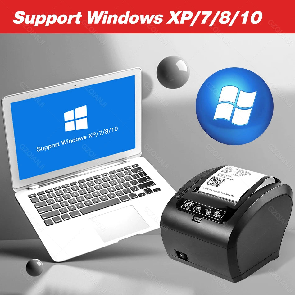 Desktop 80 MM Ethernet / USB Thermal Label Printer for Android/iOS/Windows