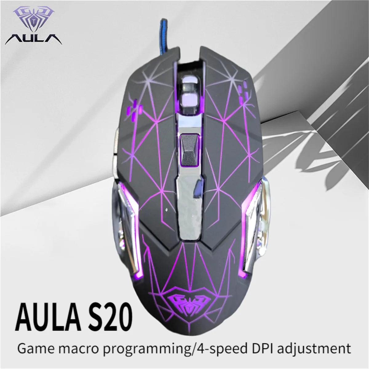 AULA S20 USB Wired 6-Key Programmable Gaming Mouse