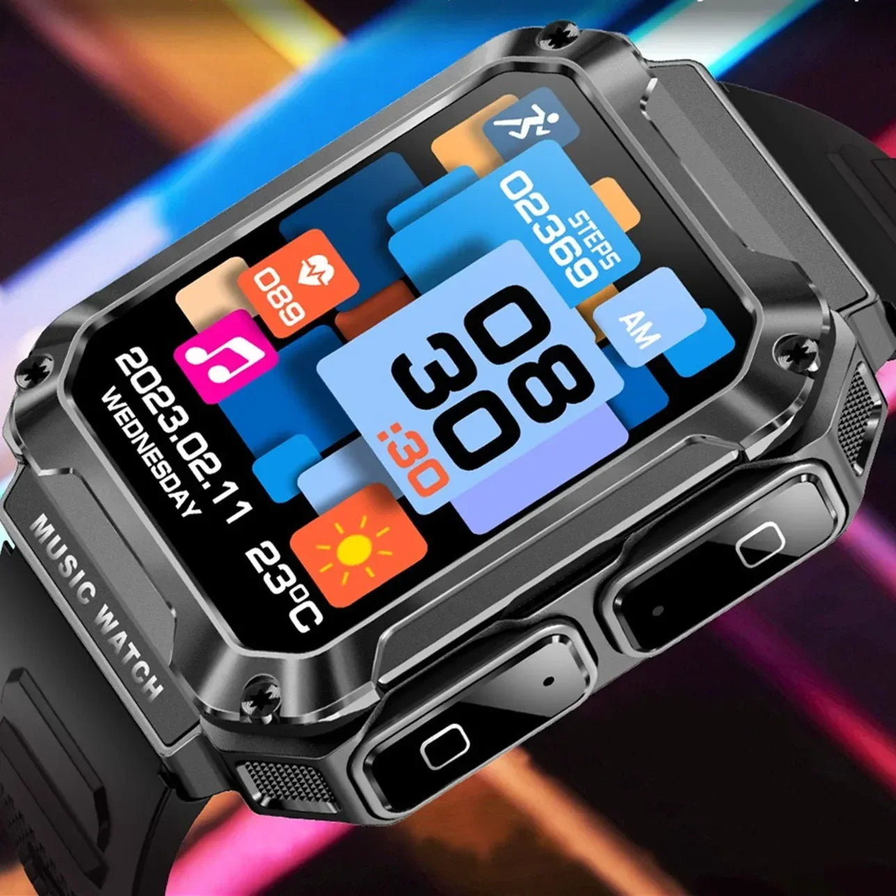 Mens Bluetooth Waterpoof Sports Smart Watch With 1.96" HD Screen