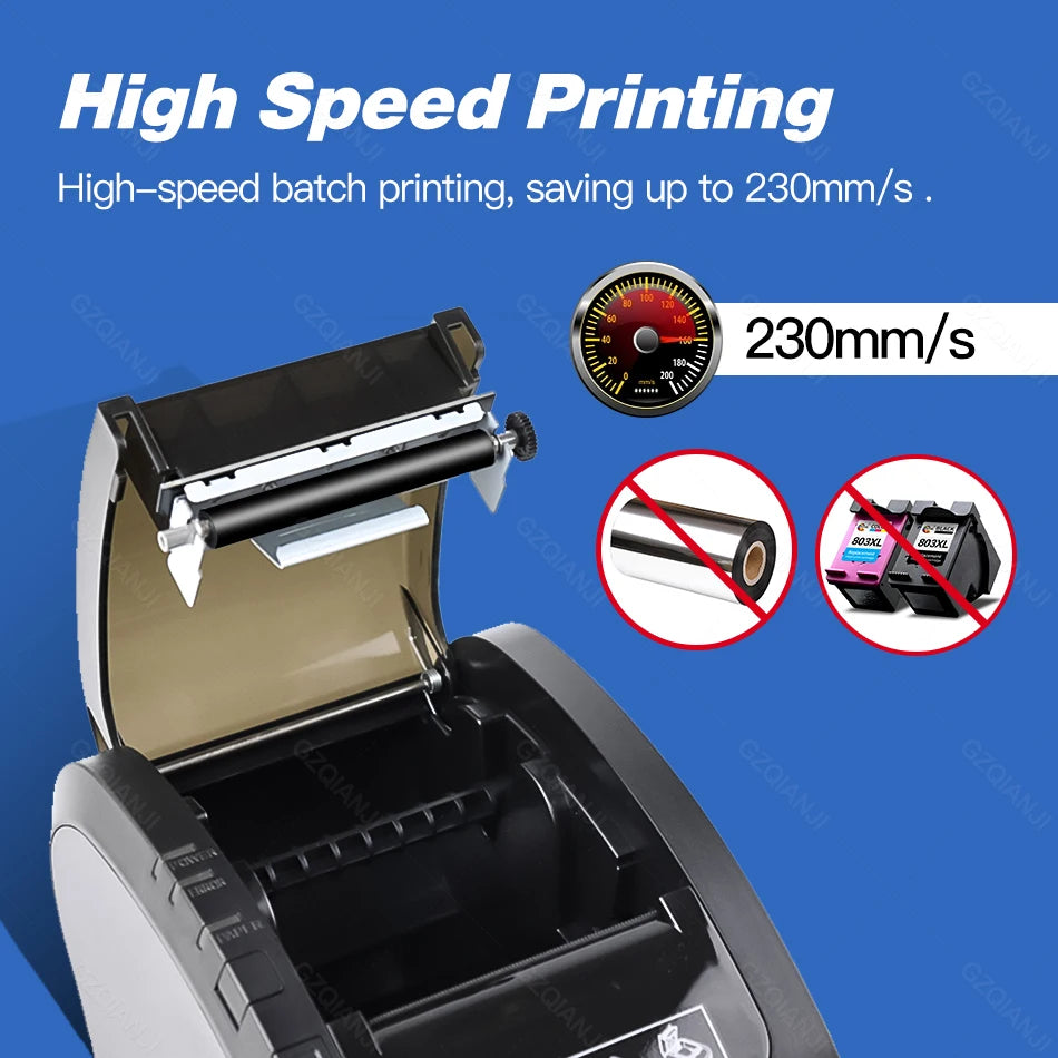Desktop 80 MM Ethernet / USB Thermal Label Printer for Android/iOS/Windows