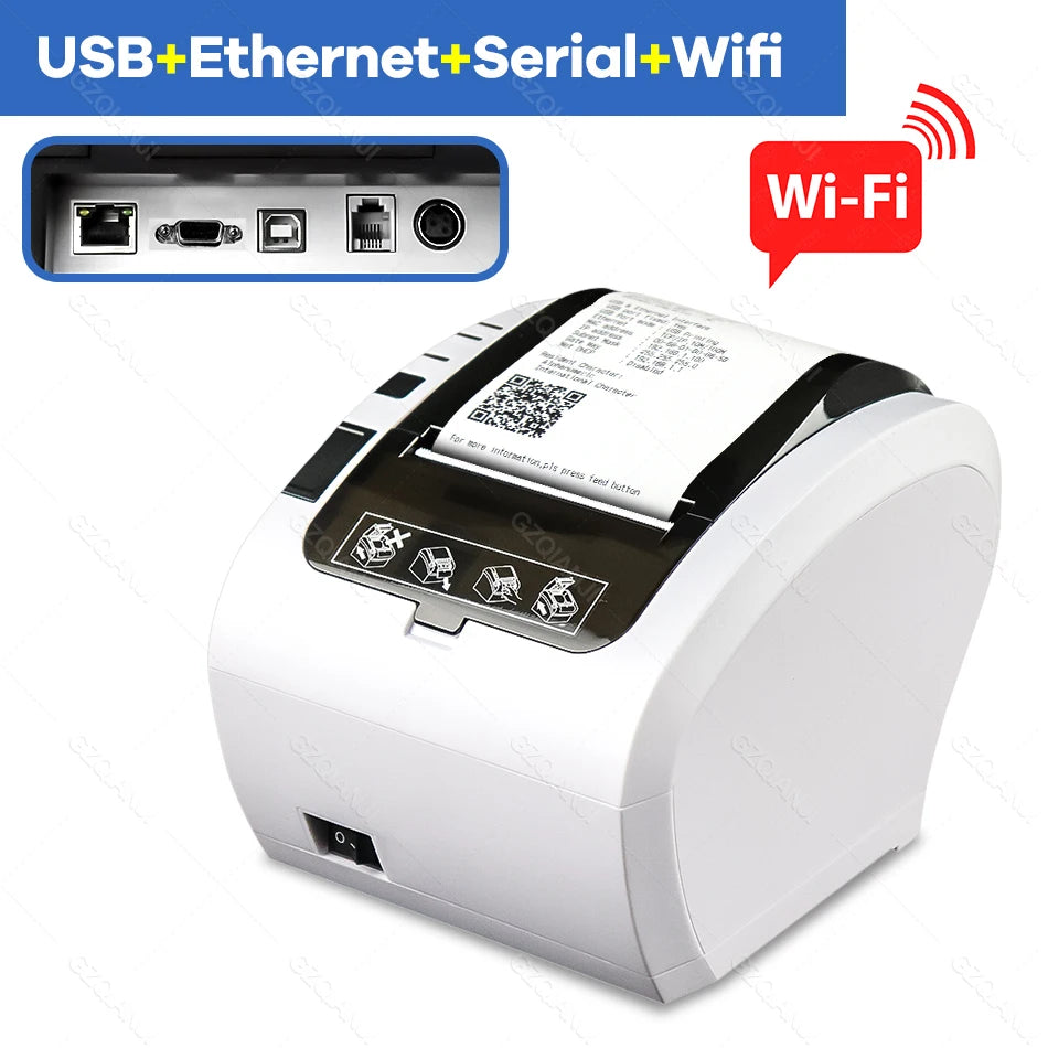 Desktop 80 MM Ethernet / USB Thermal Label Printer for Android/iOS/Windows