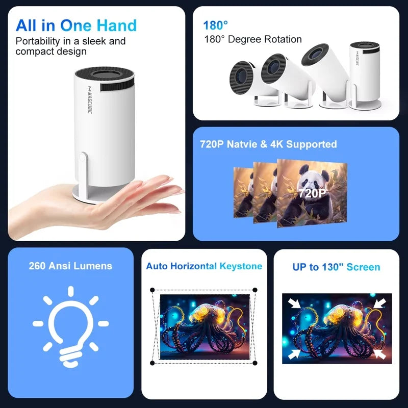 Magcubic HY300 Pro 4K Bluetooth Android 11 Multimedia Projector