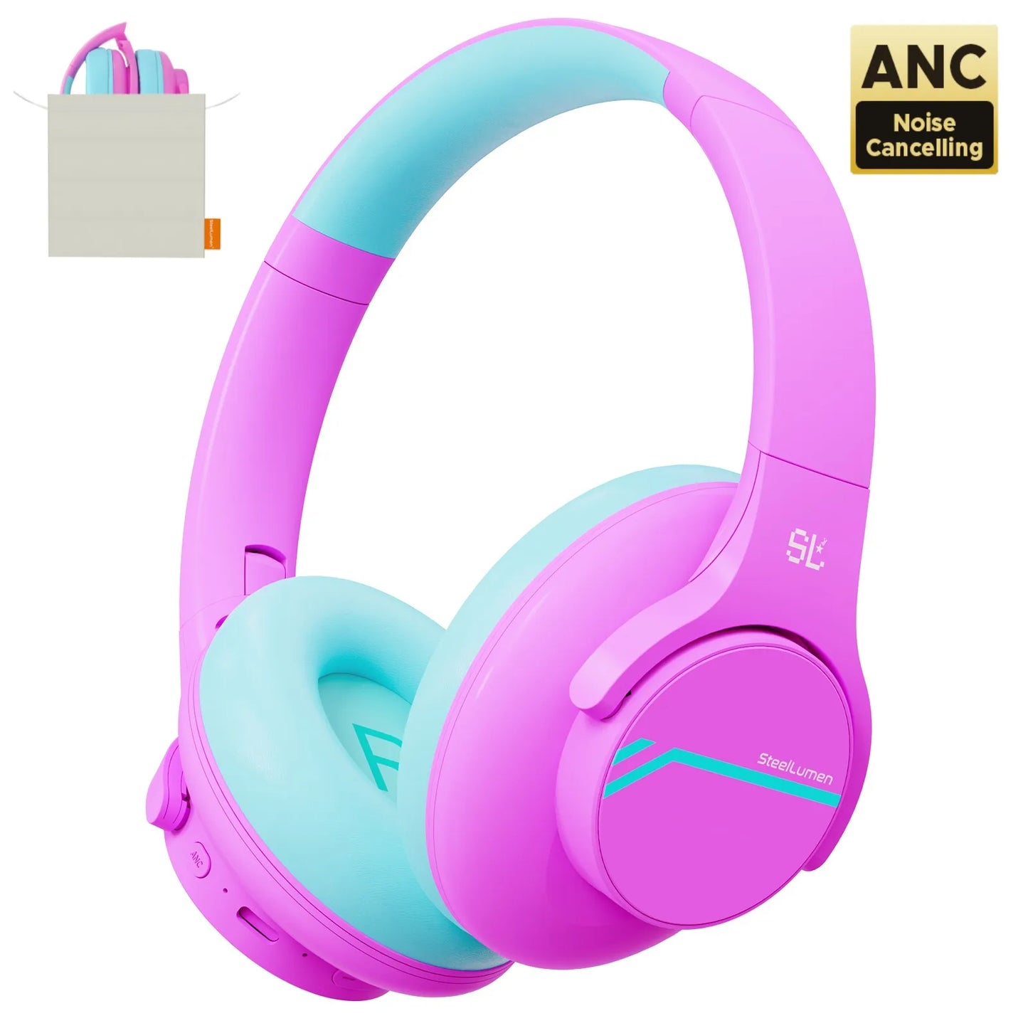 Wireless Bluetooth Over-Ear Headphones for Kids with Noise Cancellation