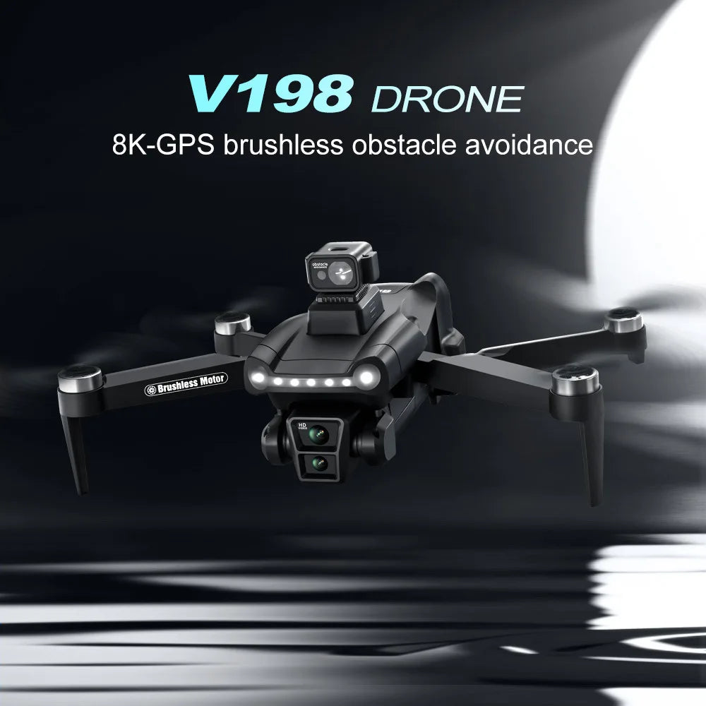 V198GPS Mini Quadcopter Drone Profesional 8K HD Camera
