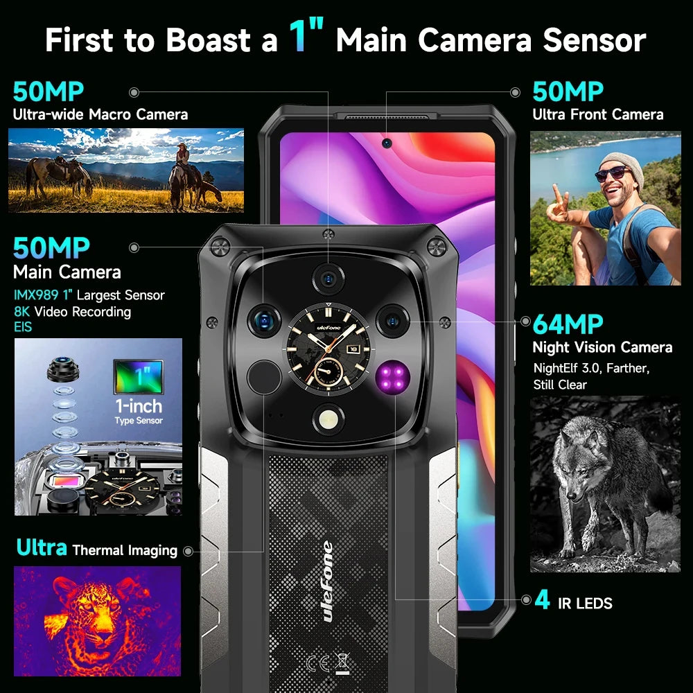 Ulefone Armor 28 Ultra 5G Rugged Smart Phone w AI Thermal Imaging