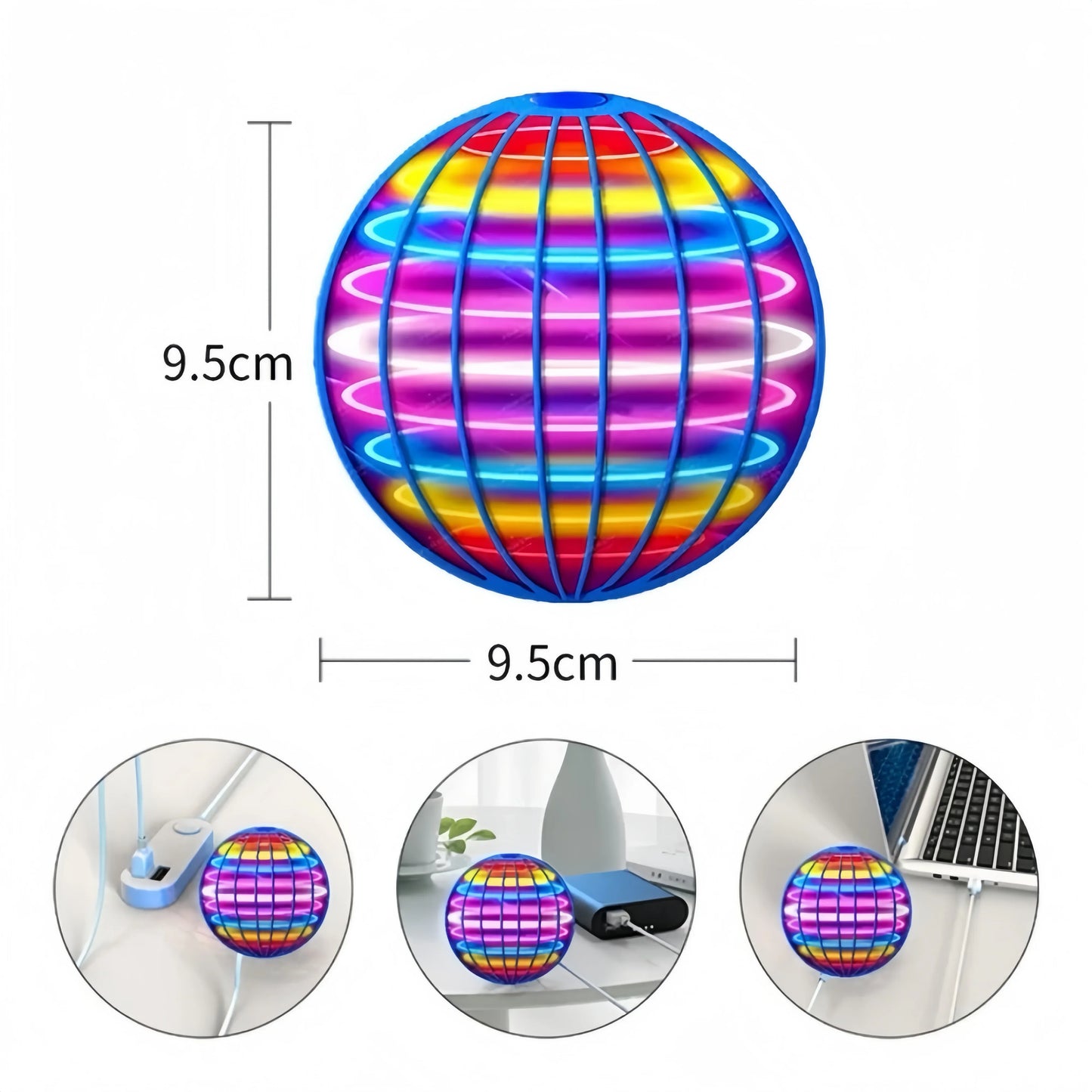 Flying Ball Toy Hand Control Flying Ball Magic Ball LED Light Boomerang Rotator 360° Mini Drone Flying Toy for Kids Family Gifts