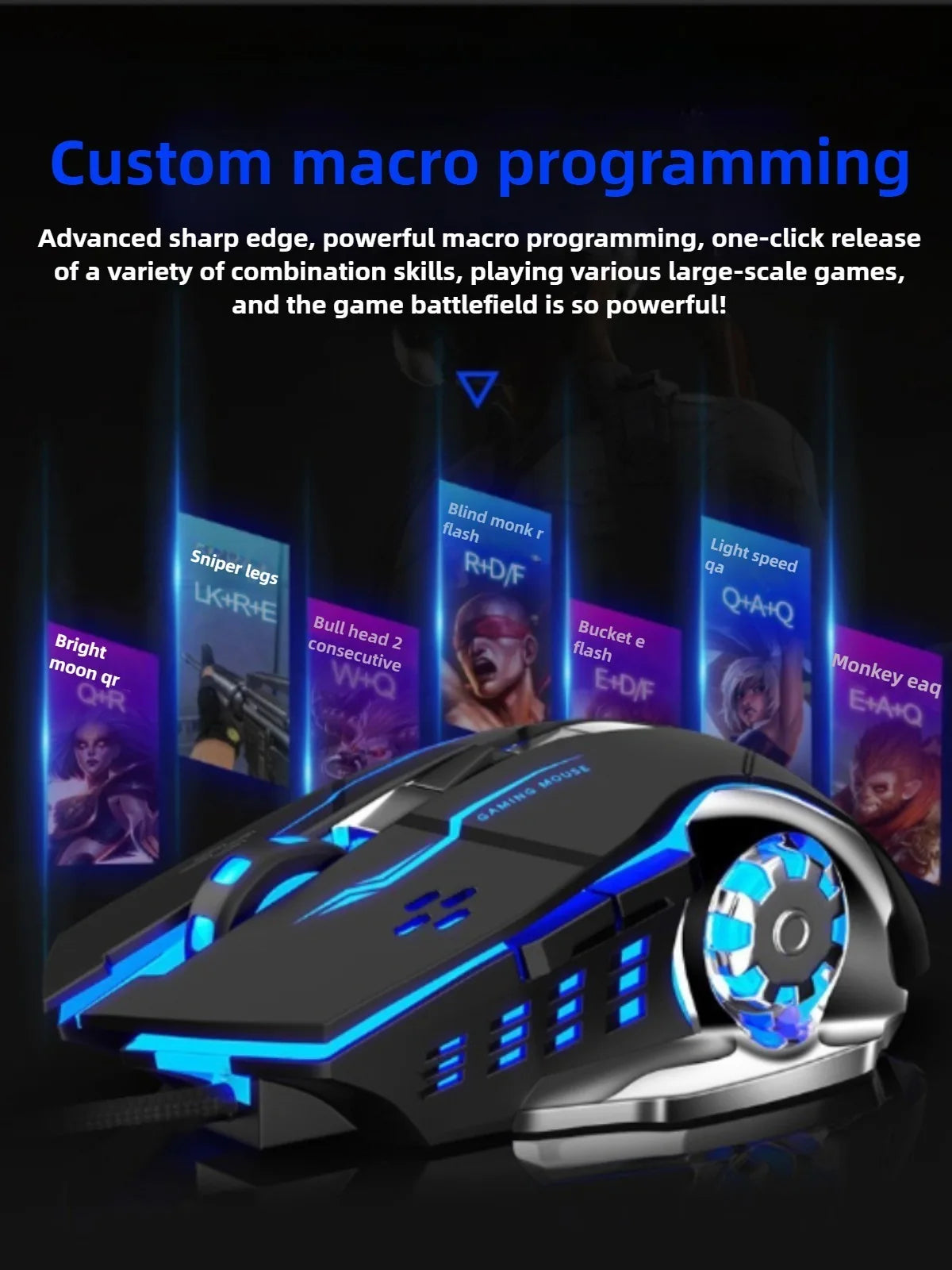 AULA S20 USB Wired 6-Key Programmable Gaming Mouse
