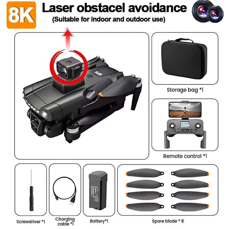 V198GPS Mini Quadcopter Drone Profesional 8K HD Camera