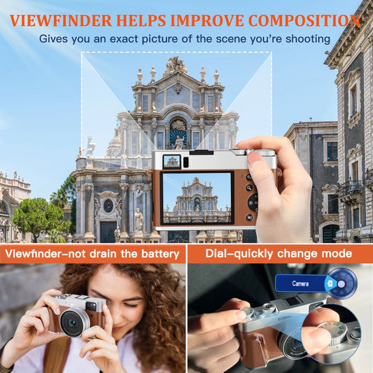 4K Digital Camera Auto Focus 48MP Vlogging Camera for YouTube