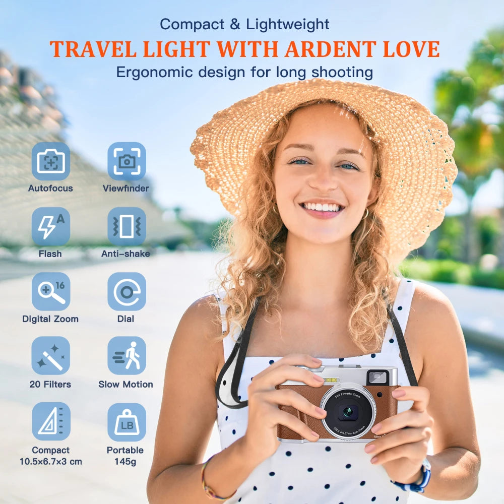 4K Digital Camera Auto Focus 48MP Vlogging Camera for YouTube