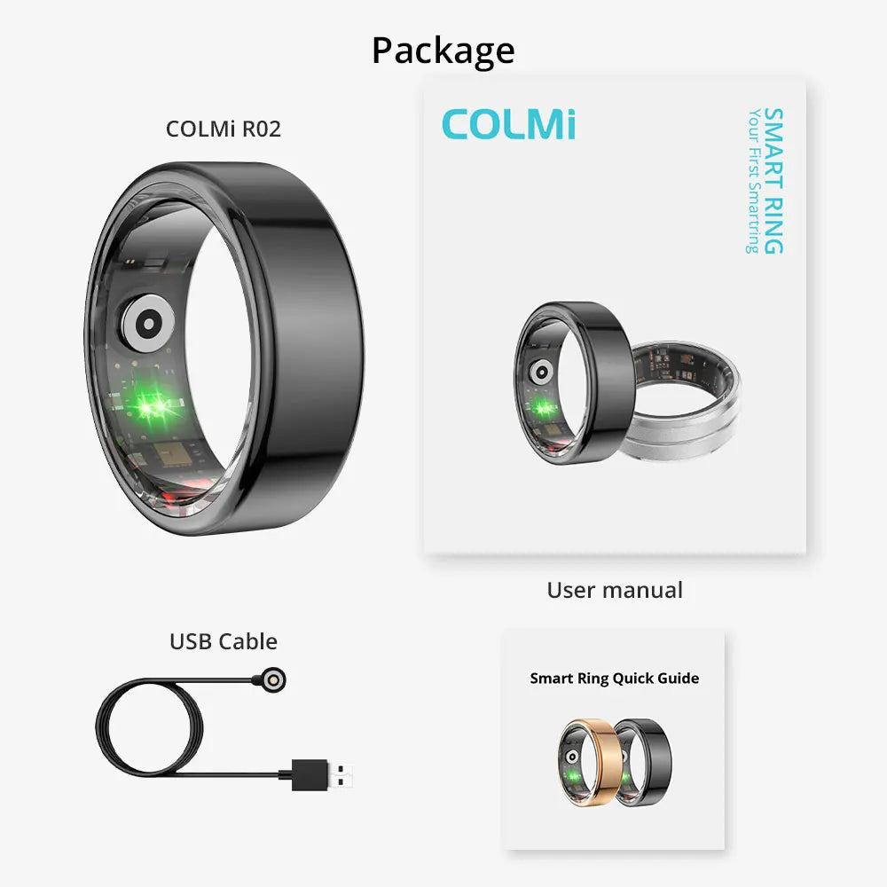 COLMI R02 Titanium Shell Health and Sleep Monitoring Smart Ring