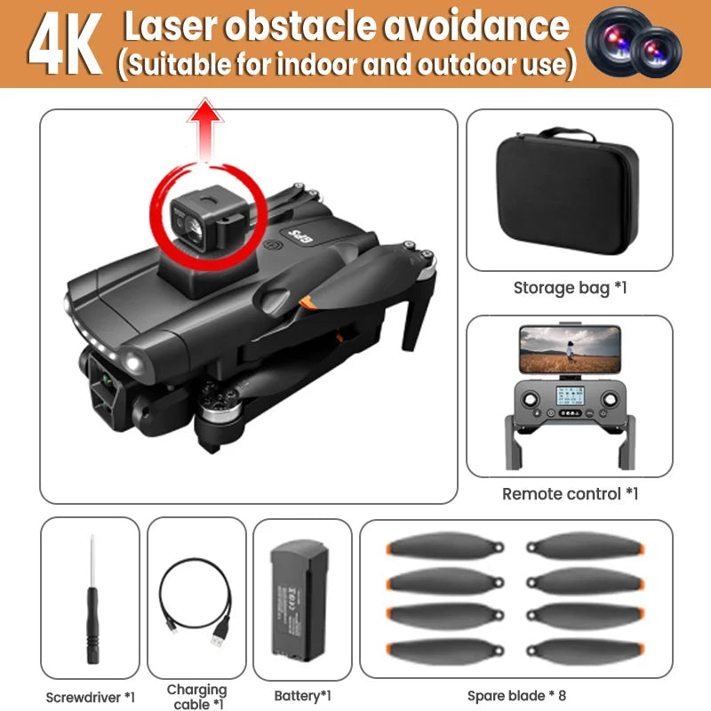 V198GPS Mini Quadcopter Drone Profesional 8K HD Camera