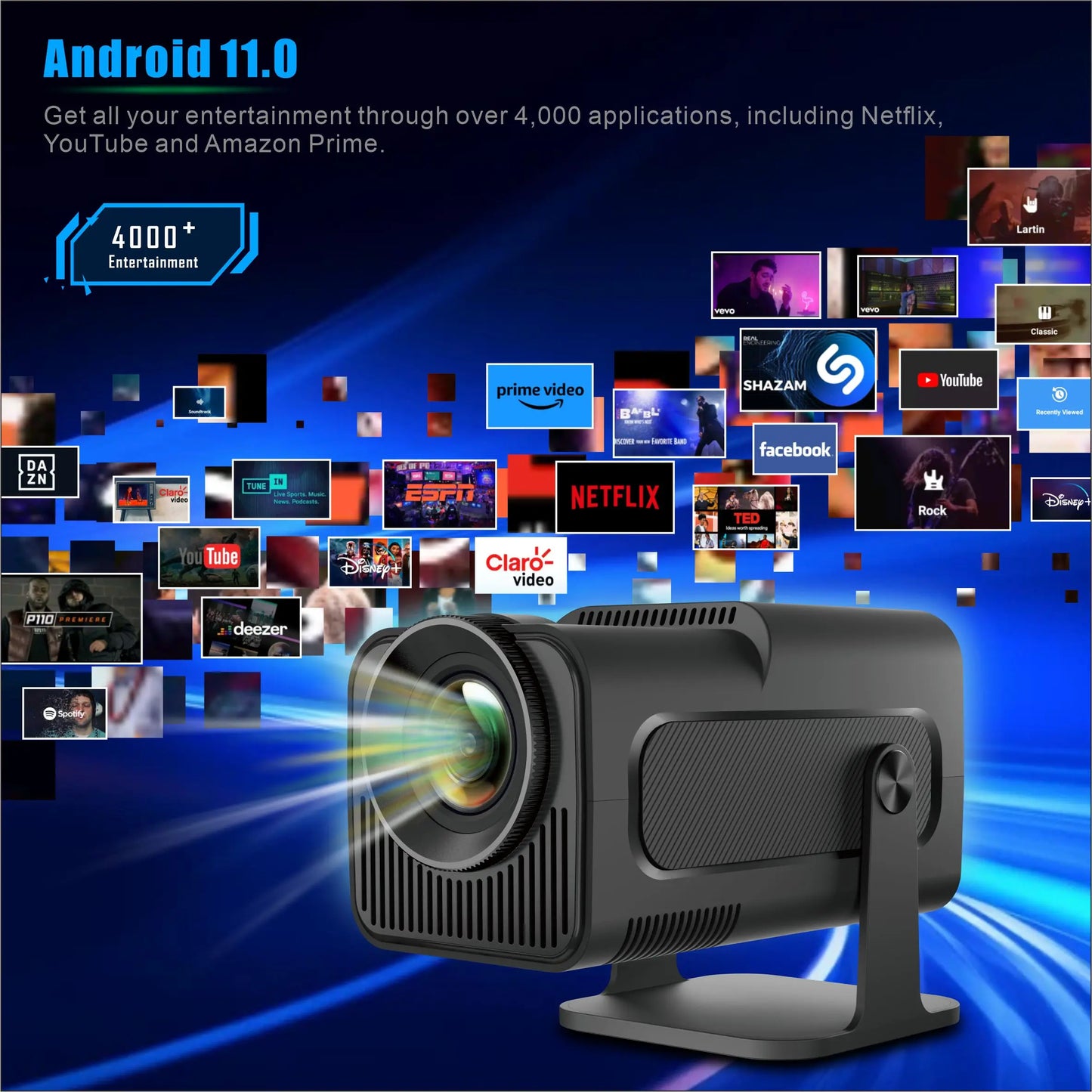 Salange Bluetooth HY320 1080P HD Portable Video Projector