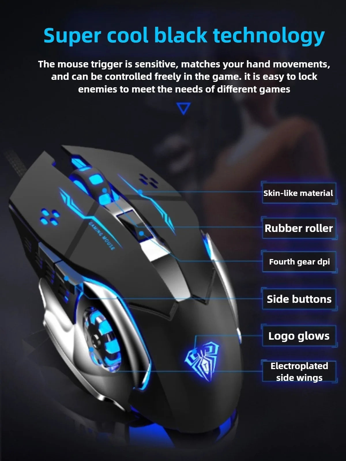 AULA S20 USB Wired 6-Key Programmable Gaming Mouse
