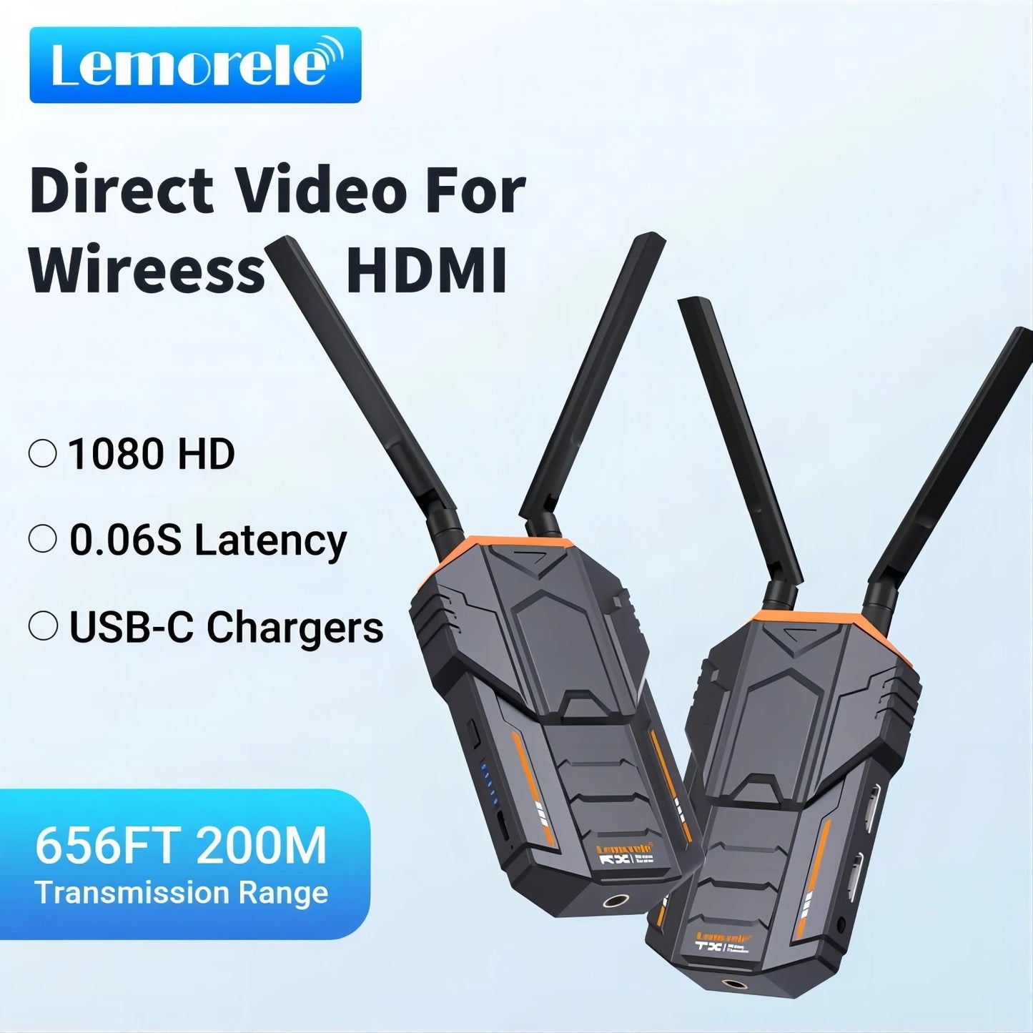 Lemorele Wireless 5.8Ghz HDMI Transmitter & Receiver Video Extender
