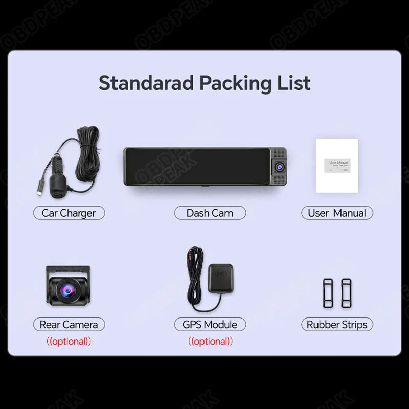 H330 Dash Cam HD 1080P Front + Interior + Rear Camera