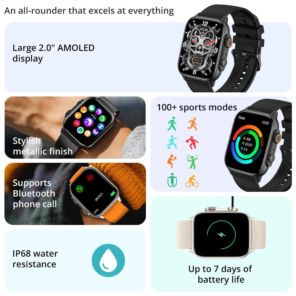COLMI C81 2.0" AMOLED HD Screen Men & Women's Waterproof Smart Watch