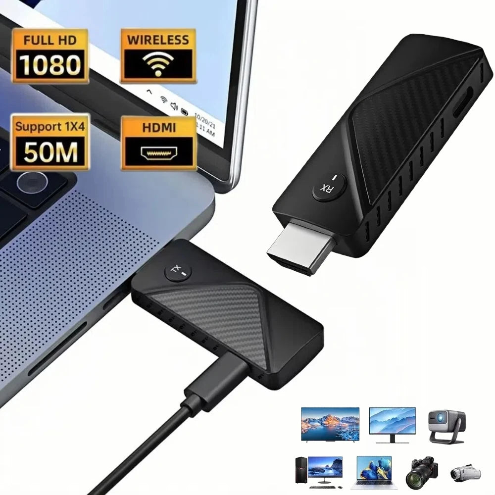 50M Wireless HDMI 1080P Video Streaming Receiver & Transmitter Stick