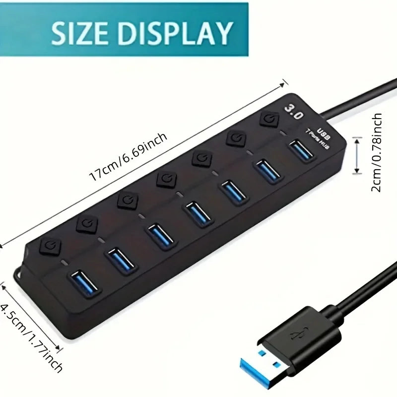 4/7 Port USB 3.0 Port Extender with LED Indicator