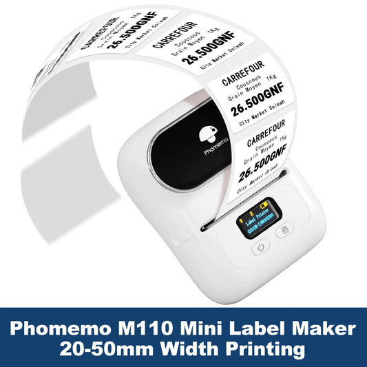 Buy - Phomemo Bluetooth M110 Mini Label / Barcode Printer | 20 - 50 MM