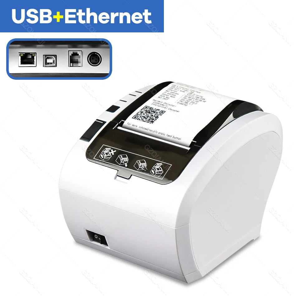 Desktop 80 MM Ethernet / USB Thermal Label Printer for Android/iOS/Windows