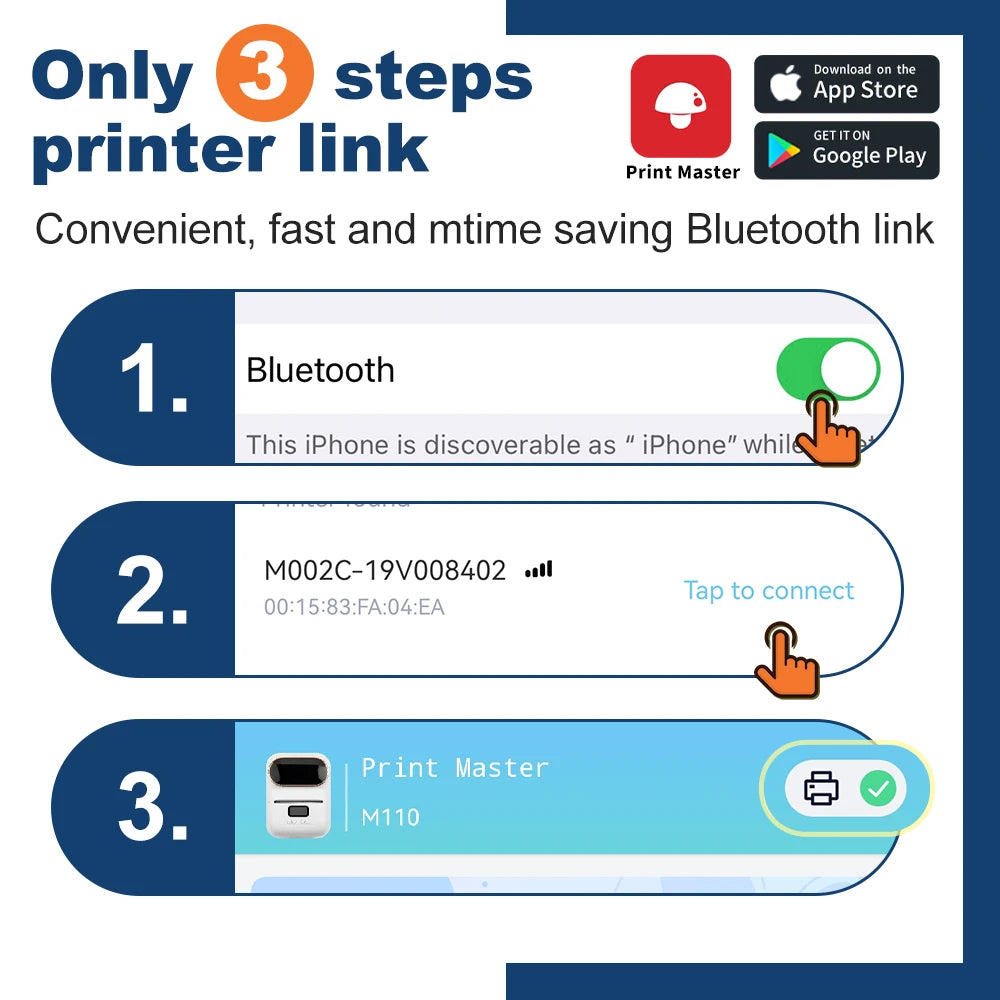 Phomemo Bluetooth M110 Mini Label / Barcode Printer | 20 - 50 MM