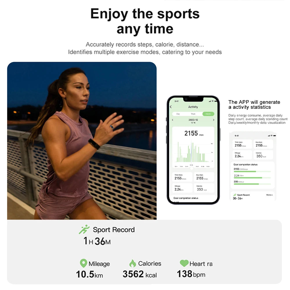 COLMI R02 Titanium Shell Health and Sleep Monitoring Smart Ring