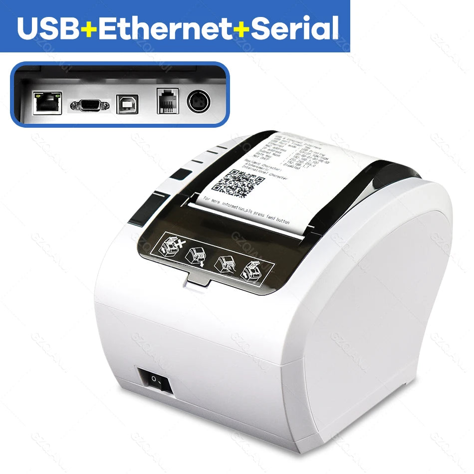 Desktop 80 MM Ethernet / USB Thermal Label Printer for Android/iOS/Windows
