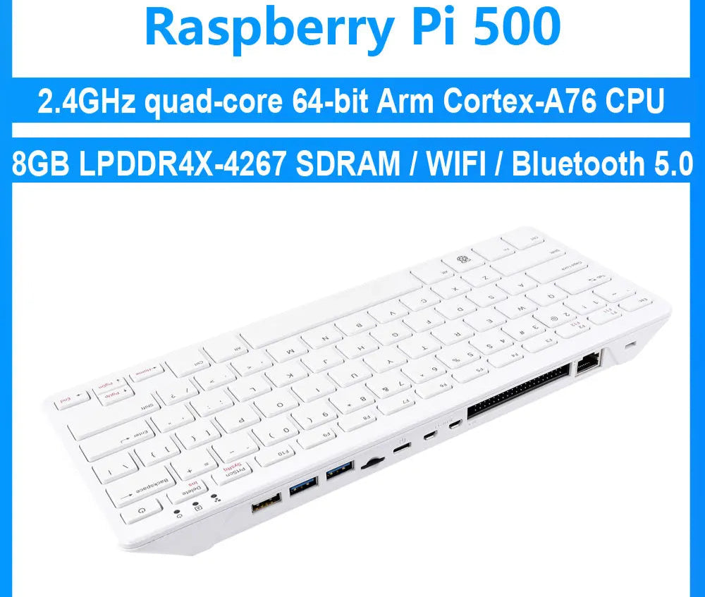 Raspberry Pi 500 Compact Desktop Computer | Quad Core 64 Bit ARM Processor