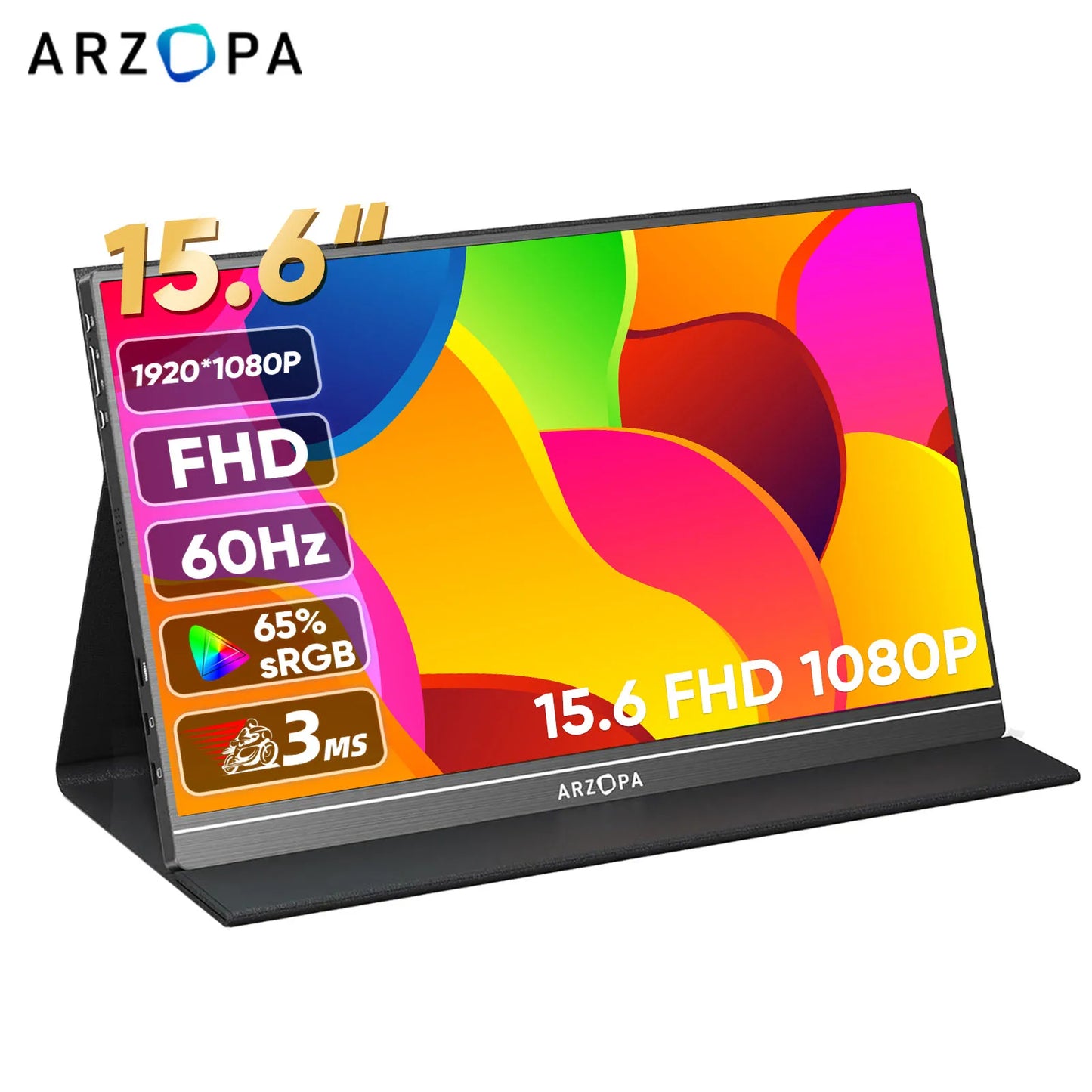 Arzopa 15.6'' 1080P Portable Second Monitor | Mini HDMI & USB-A/C