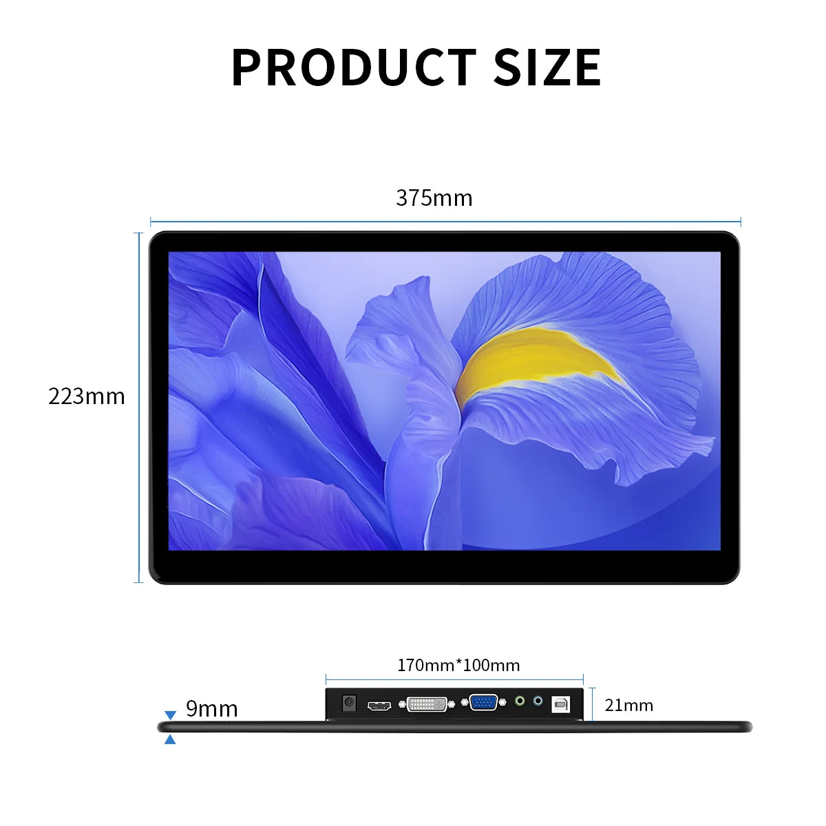 Unew 15.6" 1080P Industrial Touchscreen Monitor | HDMI Type-C