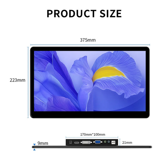 Unew 15.6" 1080P Industrial Touchscreen Monitor | HDMI Type-C