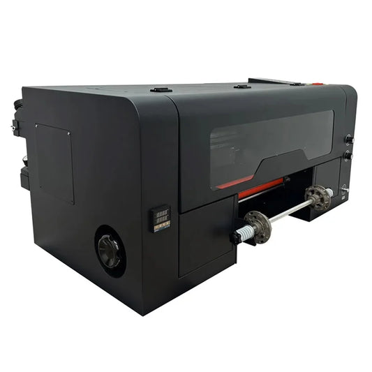 This powerful UV DTF printer uses film transfer technology that adheres to a broad range of materials.