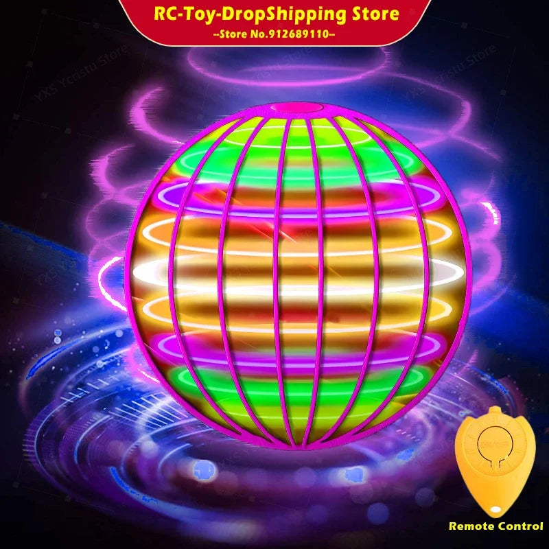 Flying Ball Toy Hand Control Flying Ball Magic Ball LED Light Boomerang Rotator 360° Mini Drone Flying Toy for Kids Family Gifts