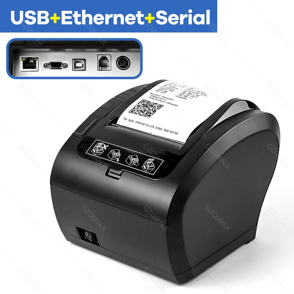Desktop 80 MM Ethernet / USB Thermal Label Printer for Android/iOS/Windows
