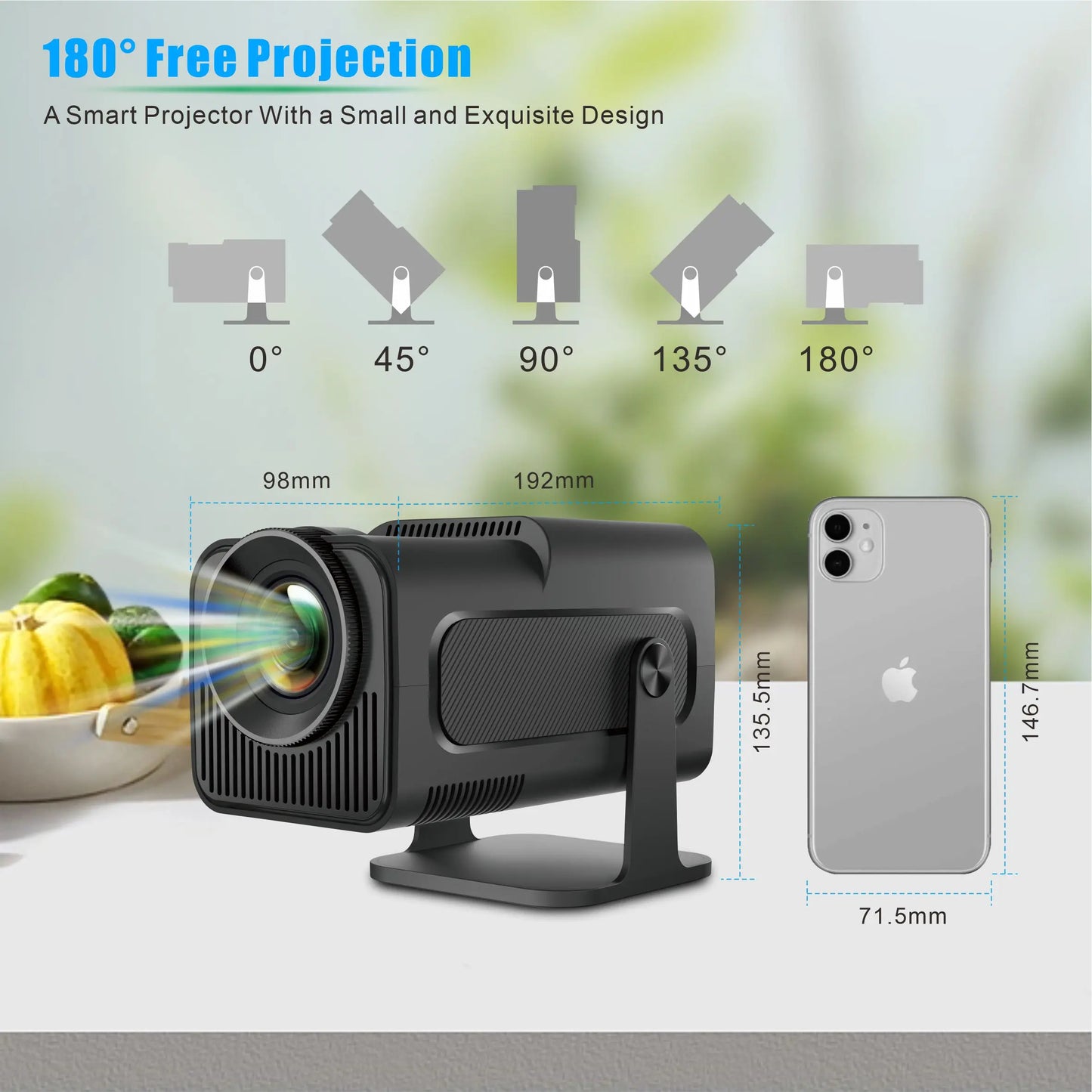 Salange Bluetooth HY320 1080P HD Portable Video Projector