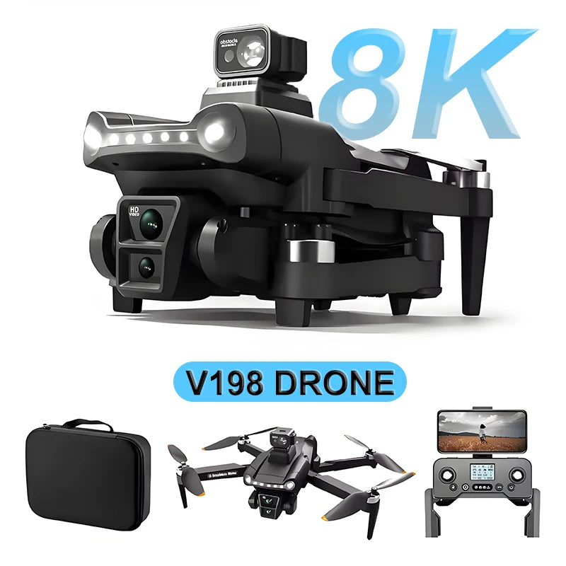 V198GPS Mini Quadcopter Drone Profesional 8K HD Camera