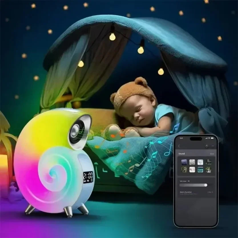 Portable Digital Alarm Clock With Bluetooth Speaker & LED Night Light