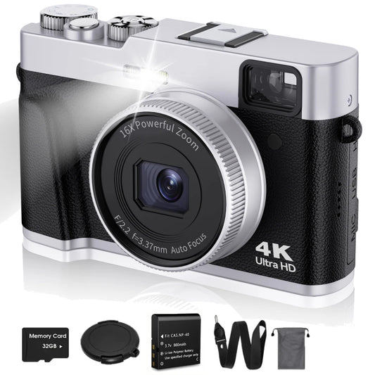 4K Digital Camera Auto Focus 48MP Vlogging Camera for YouTube