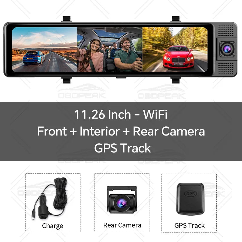 H330 Dash Cam HD 1080P Front + Interior + Rear Camera