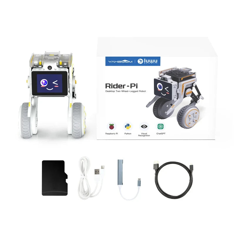 Rider-Pi Raspberry CM4 Bipedal Robot Car Two-Wheel Self-Balancing Vehicle